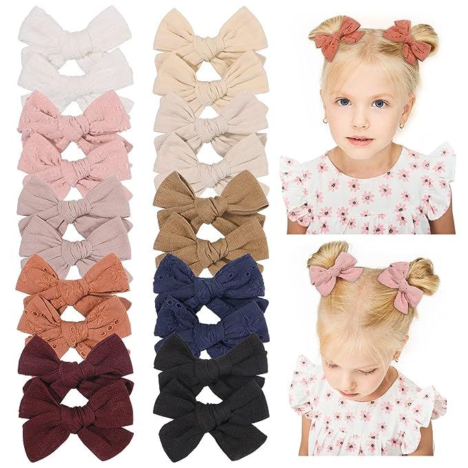 Jollybows 20 Peices Hair Bows for Girls Baby Pigtail Fully Lined Clips Toddler Alligator Kids Tee... | Amazon (US)