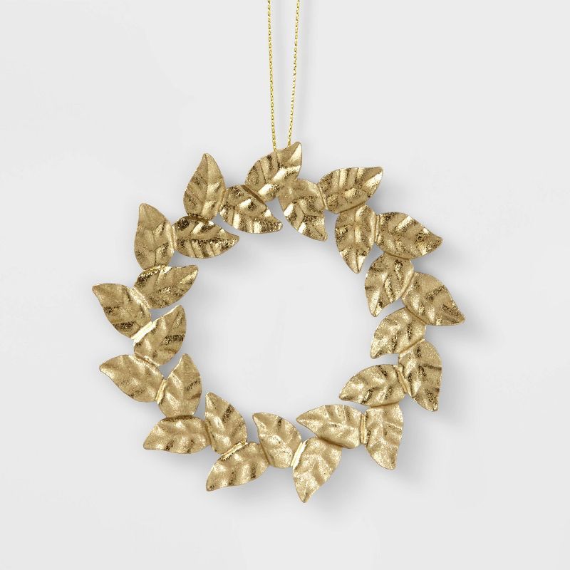 4.5&#34; Metal Wreath Christmas Tree Ornament Gold - Wondershop&#8482; | Target