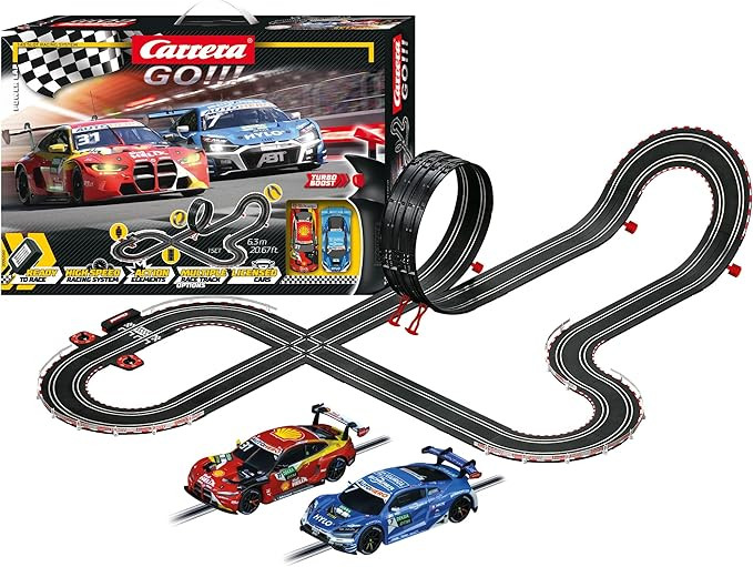 Carrera GO Electric Powered Slot Car Racing Kids Toy Race Track Set 1:43 Scale, Power Lap | Amazon (US)