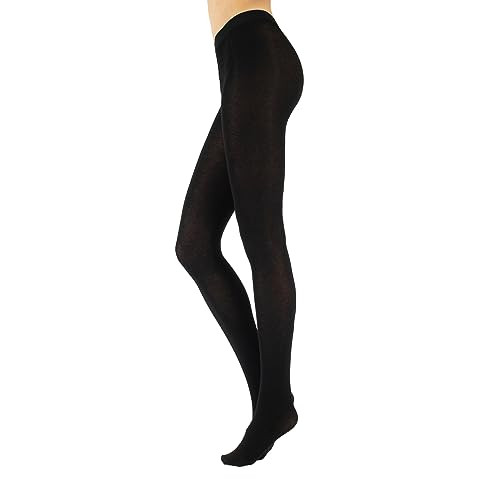 CALZITALY Cashmere Wool Tights – Fleece Lined Warm Pantyhose for Women, S, M, L, XL, XXL, 3XL, 4XL, 150 DEN (M, Black) | Amazon (US)