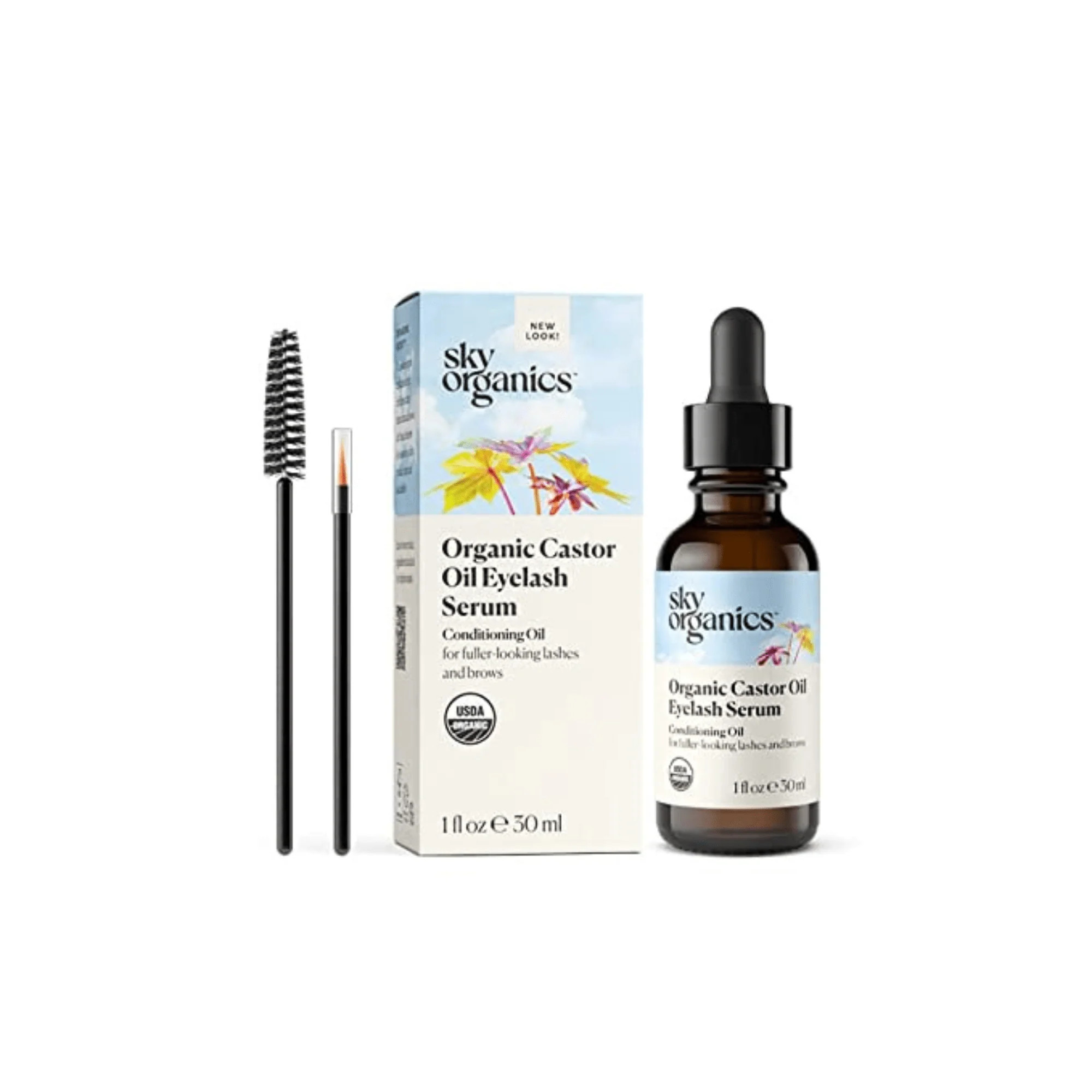 Sky Organics Organic Castor Oil Eyelash Serum (1 fl oz) #10086425 | Smallflower