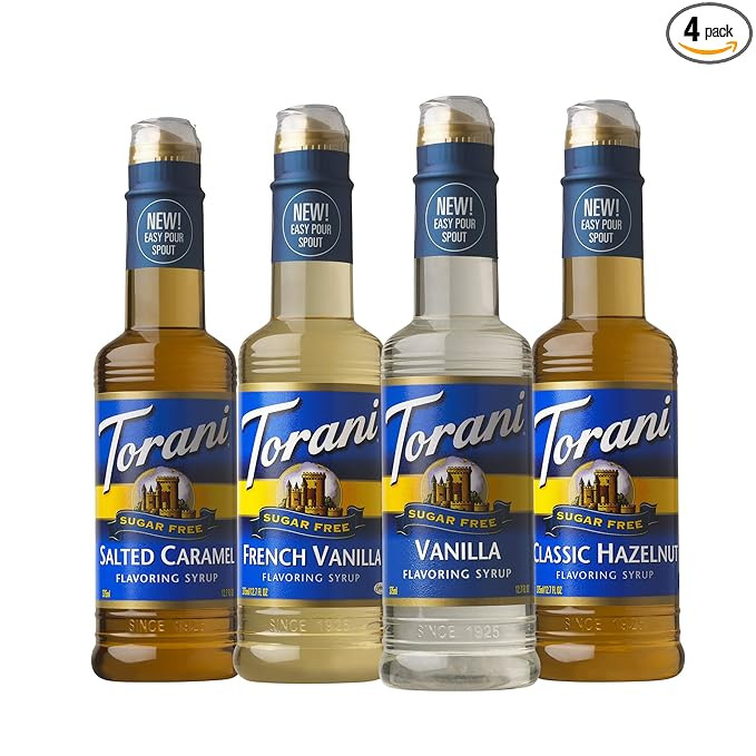 Torani Sugar Free Syrup, Coffeehouse Variety Pack, Set of 4 12.7 Ounce Bottles | Amazon (US)