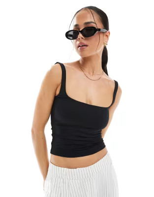 Bershka shaping square neck cami in black | ASOS (Global)
