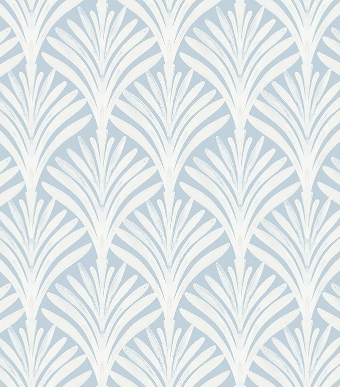 Hopepak White and Blue Wallpaper Peel and Stick Self Adhesive Removable Wall Paper for Bedroom Se... | Amazon (US)