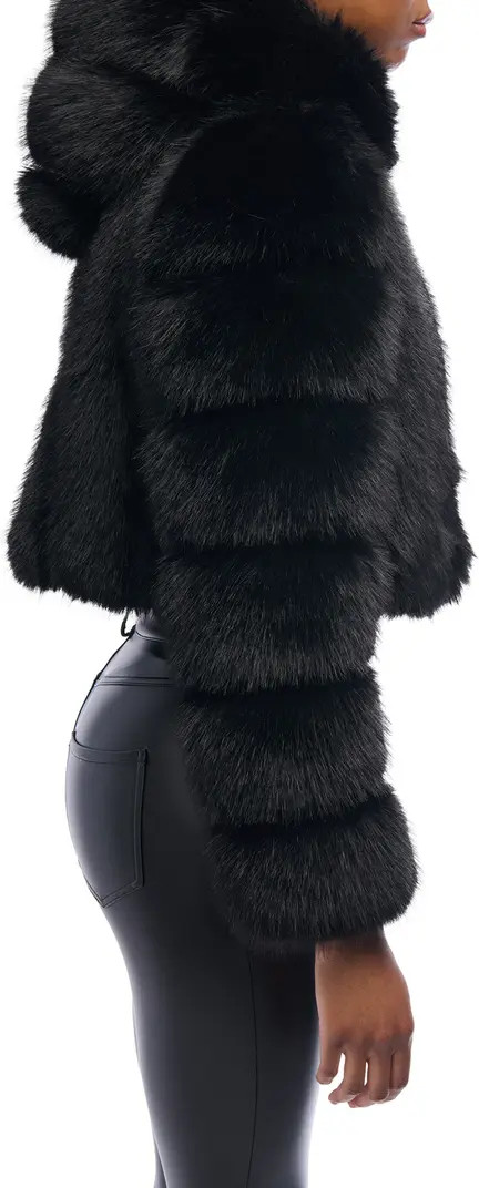 Jolene Crop Faux Fur Hooded Jacket | Nordstrom