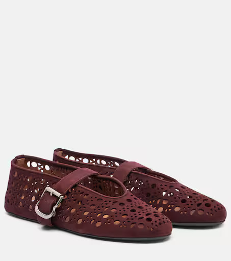 AlaÃ¯a Vienne suede ballet flats | Mytheresa (US/CA)