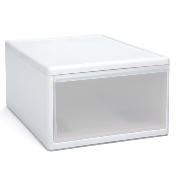 like-it Modular Short Wide Drawer White | The Container Store