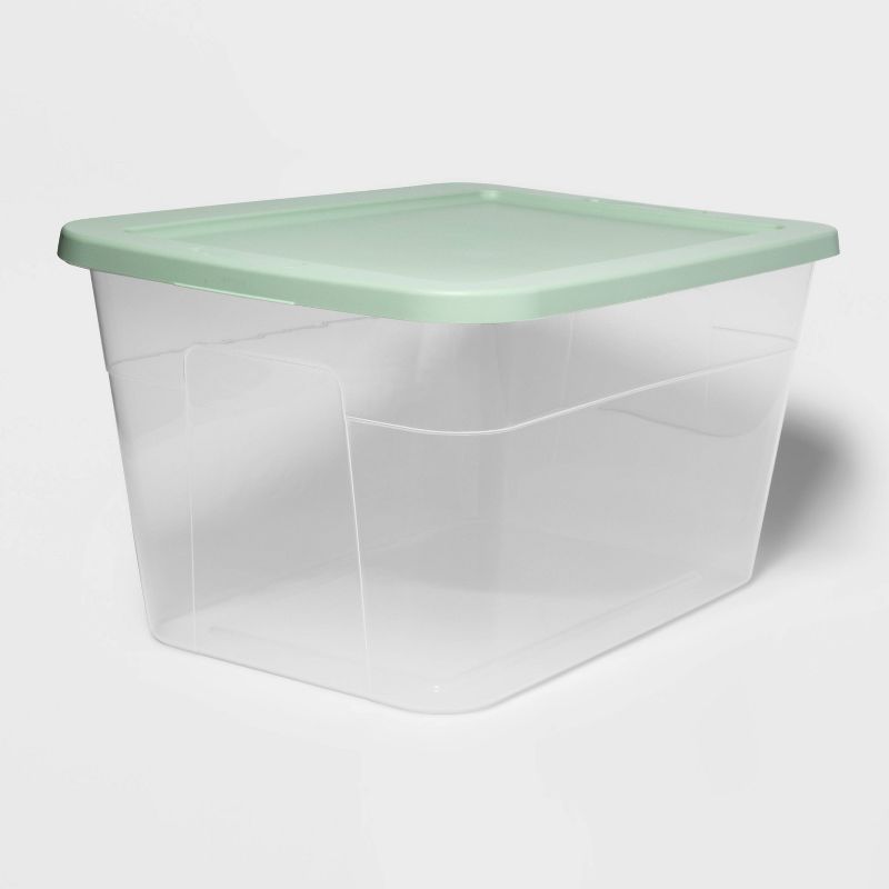 56qt Clear Storage Box Assorted Gray and Green Lids - Room Essentials™ | Target