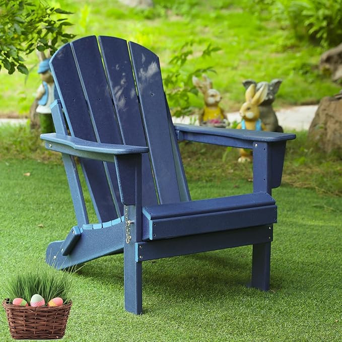 Folding Adirondack Chair Plastic Fire Pit Chair Lawn Chair Plastic Outdoor Chairs Patio Chair Out... | Amazon (US)