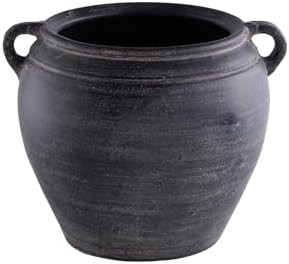 Signature Design by Ashley Black Terracotta Vase with Handles | Heavy 8 lb clay vessel with side ... | Amazon (US)