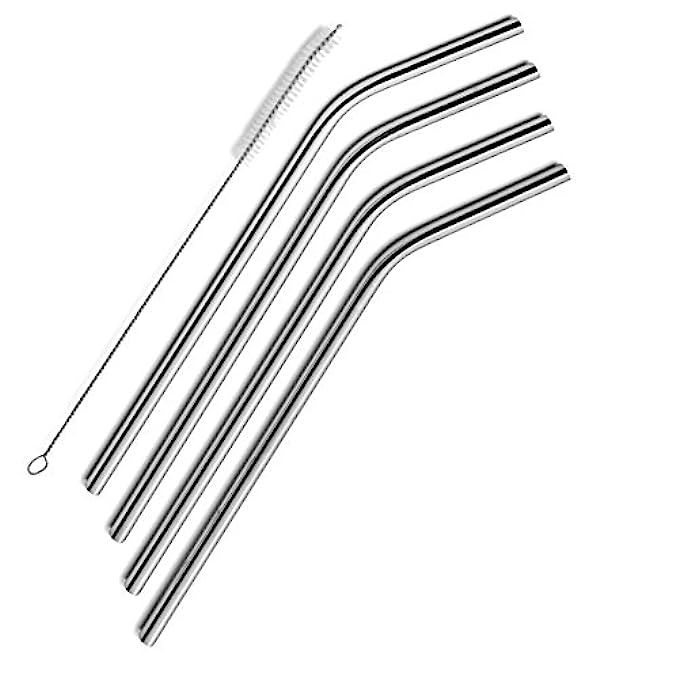 SIPWELL xi-55-drink B00KGIANQ2 Stainless Steel Drinking Straws, Set of 4, Free Cleaning Brush Includ | Amazon (US)