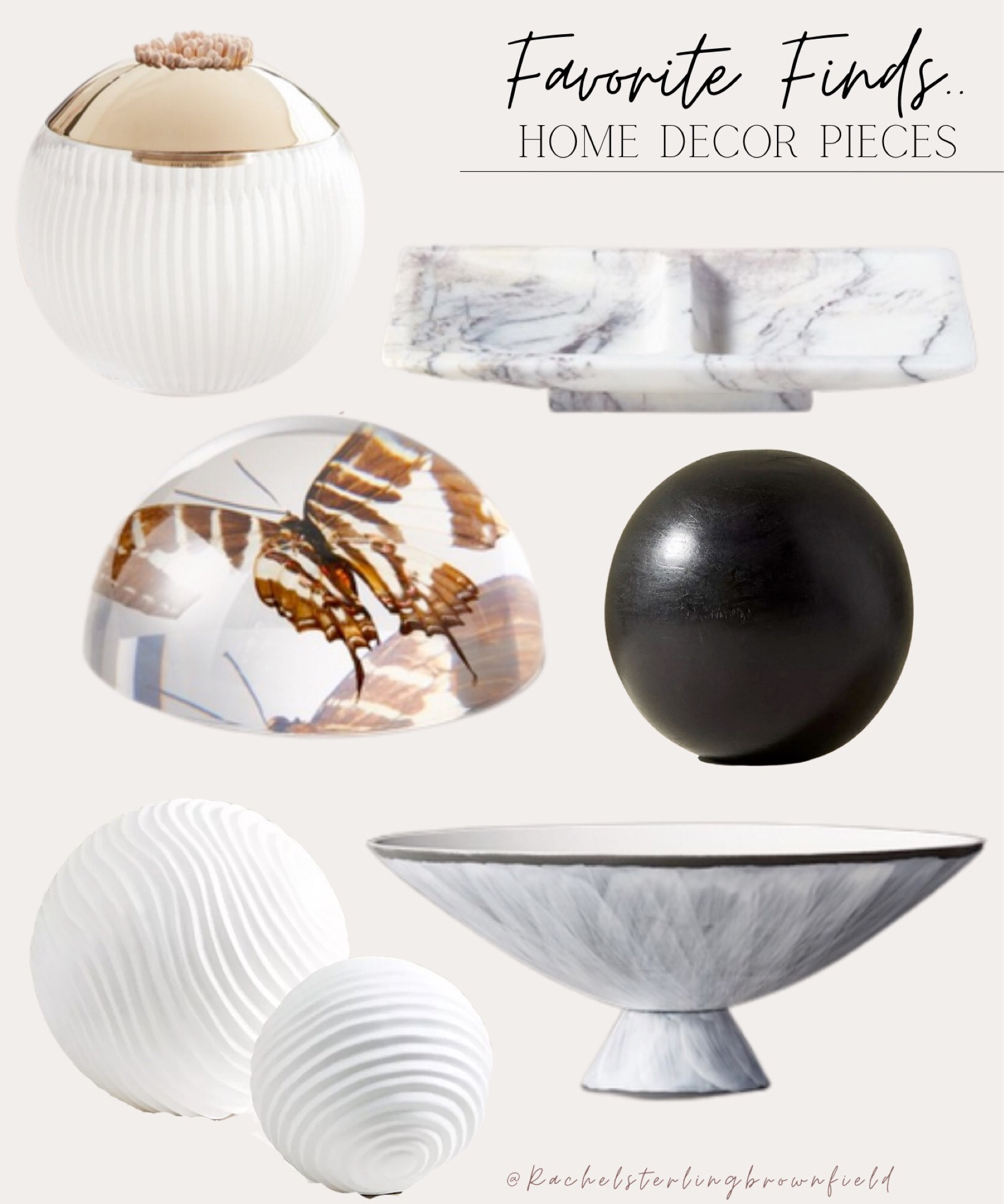 Marble decor. White marble. Decorative objects. Coffee table decor. Coffee table styling. Entryway table decor. Entryway table styling. Home decor. Modern decor. White decor. Black decor. decorative spheres. Paperweight. Butterfly. Match cloche. 

Follow my shop @rachelsterlingbrownfield on the @shop.LTK app to shop this post and get my exclusive app-only content!

#liketkit 
@shop.ltk
https://liketk.it/3FALa

