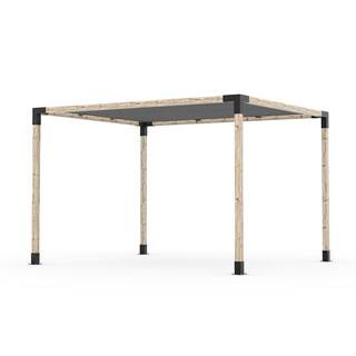 10 ft. x 12 ft. Pergola Kit with Graphite Shade Sail, for 4x4 Wood | The Home Depot