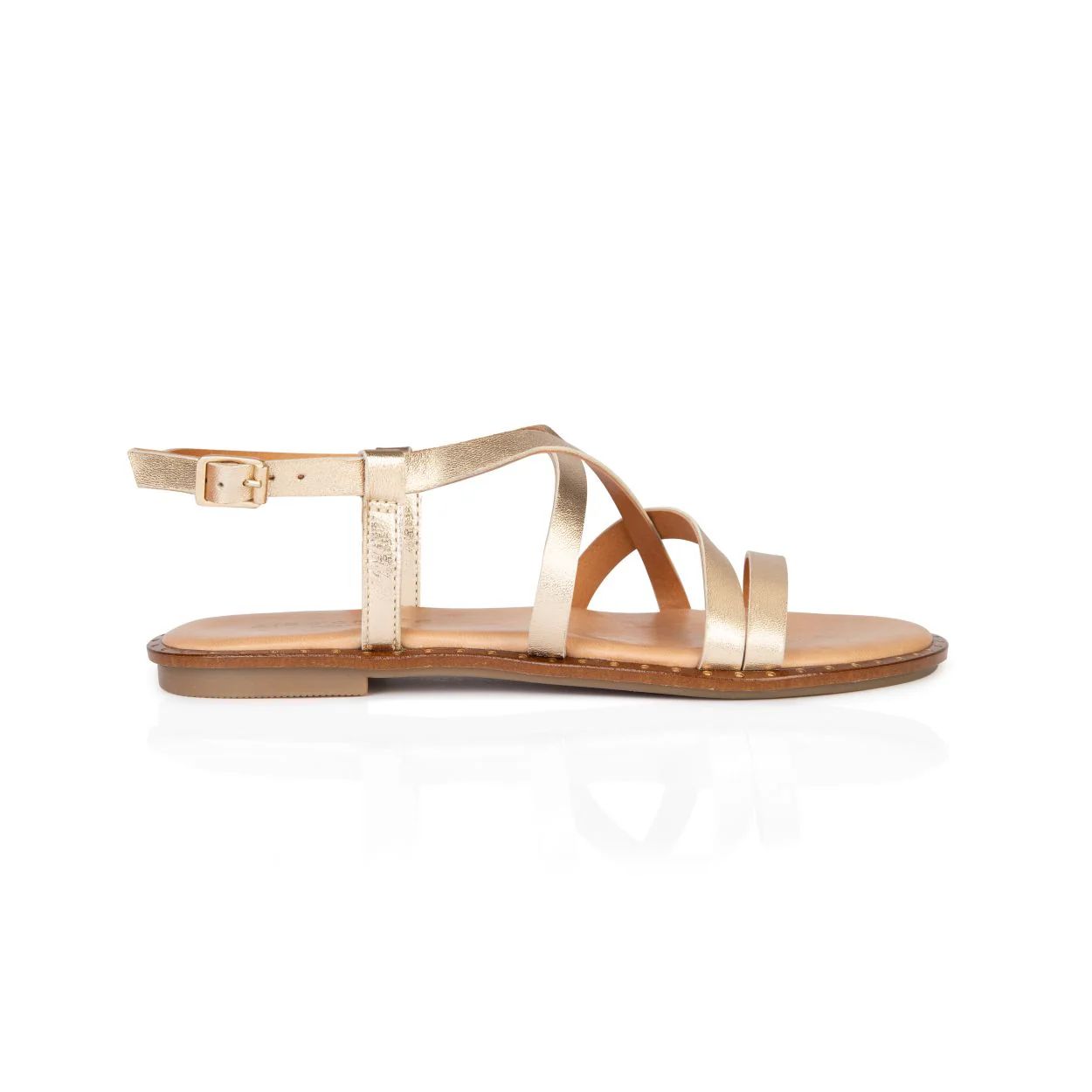 Athena: Gold Leather Strappy Sandals from Air & Grace | Air & Grace