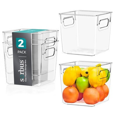Sorbus 2 Pack Small Clear Acrylic Storage Bins - for Kitchen, Cabinet Organizer, Pantry & Refrigerator | Target