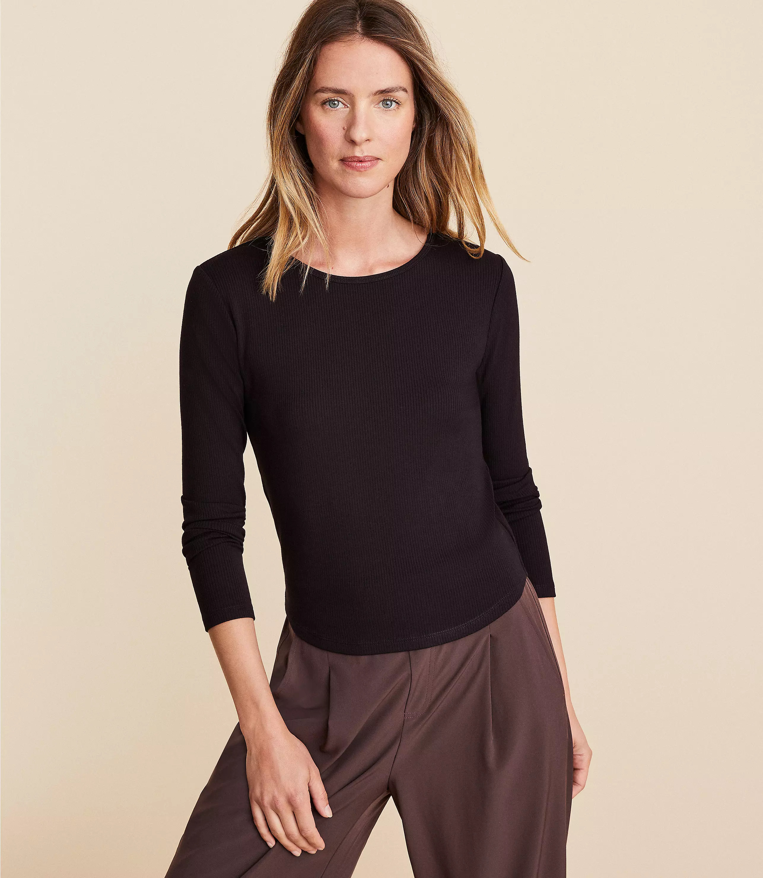 Lou & Grey Ribbed Long Sleeve Top | LOFT