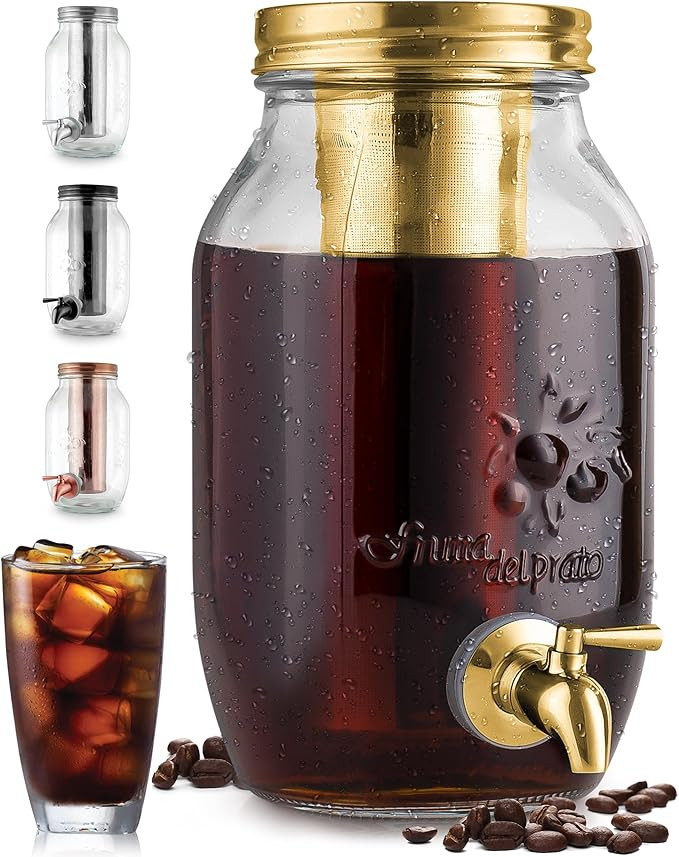 Zulay Kitchen 1.5 Liter Cold Brew Coffee Maker with EXTRA-THICK Glass Carafe & Stainless Steel Me... | Amazon (US)