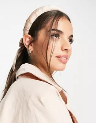 Liars & Lovers bow and headband set in cream satin | ASOS (Global)