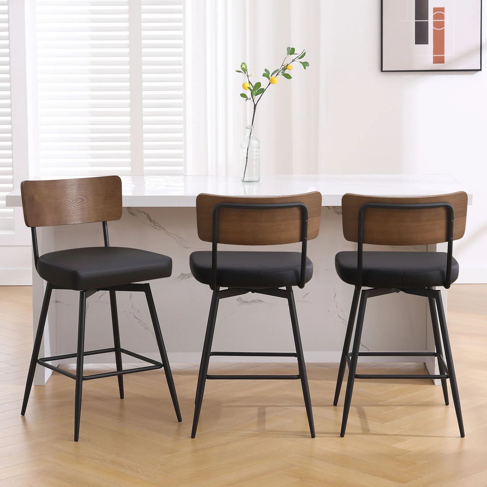 Swivel Upholstered Counter & Bar Stool | Wayfair North America
