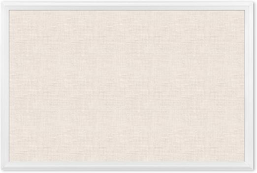 U Brands Cork Linen Bulletin Board, 20 x 30 Inches, White Wood Frame (2074U00-01) | Amazon (US)