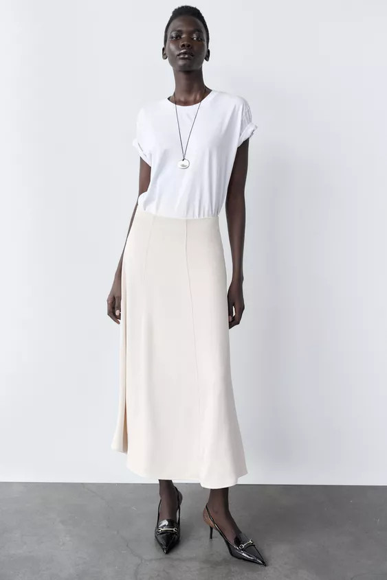 CREPE MIDI SKIRT | Zara UK