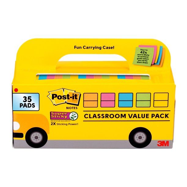 Post-it Super Sticky Notes, Bus Cabinet Pack, Assorted Bright Colors, 35 pads | Walmart (US)