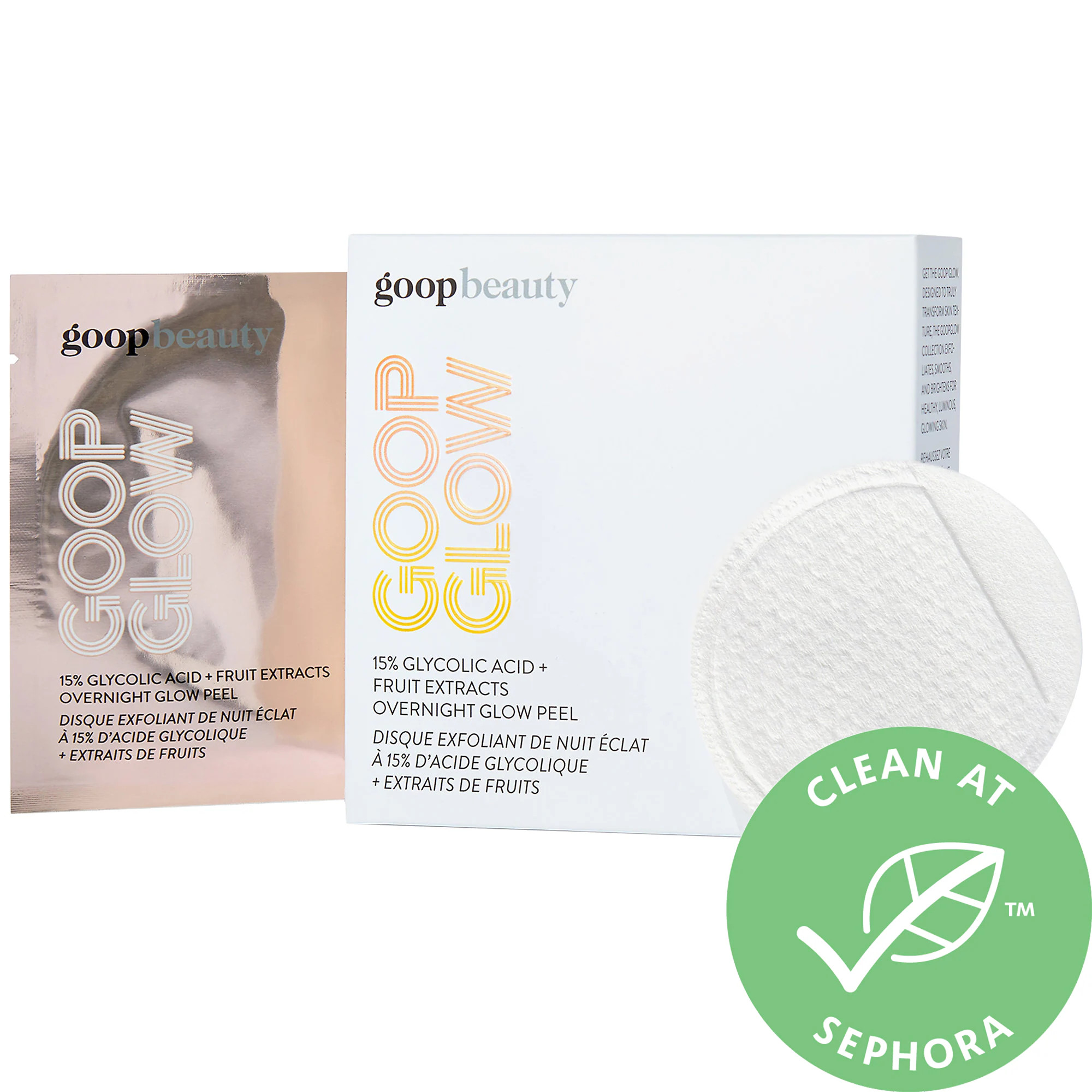 GOOPGLOW 15% Glycolic Acid Overnight Glow Peel 12 Pack | Sephora (US)