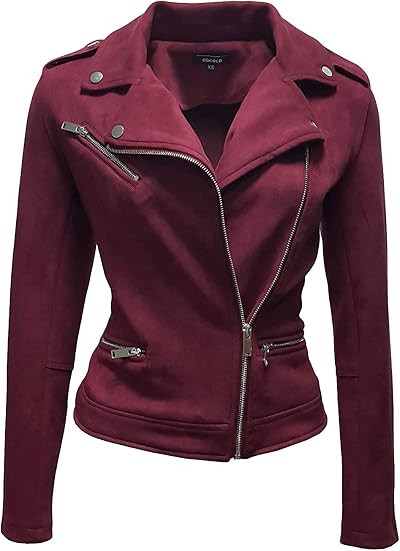 ODCOCD Faux Suede Jacket for Women Long Sleeve Zipper Up Casual Outwear | Amazon (US)