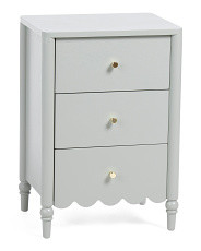 18x26 Scallop 3 Drawer Side Table | TJ Maxx