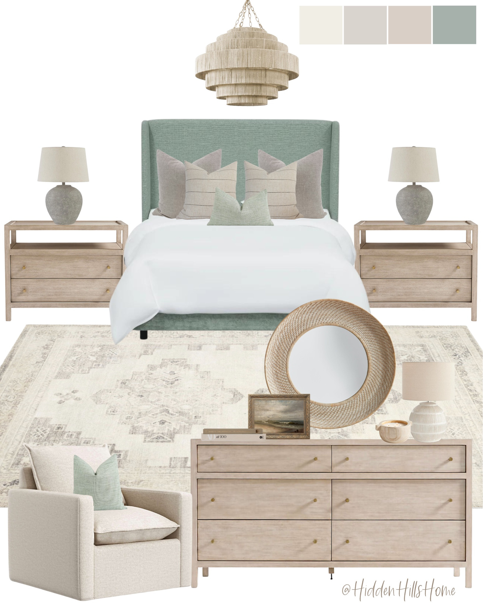 Master bedroom mood board inspo, coastal inspired bedroom mood board, primary bedroom design ideas #coastal 

#LTKSaleAlert #LTKHome #LTKStyleTip