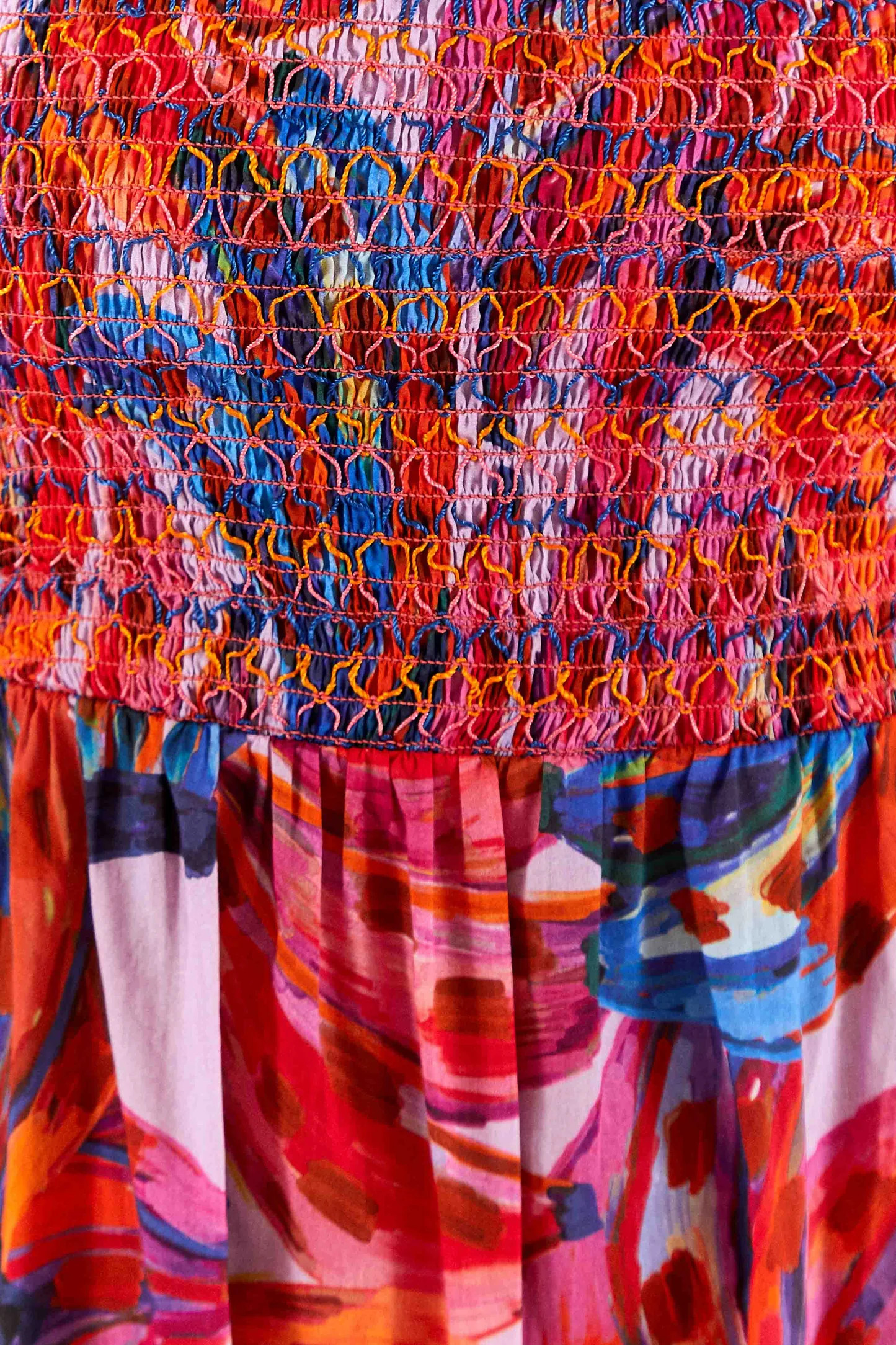 Puff Sleeve MAXI DRESS | Colorful Bananas Print | FarmRio (US)