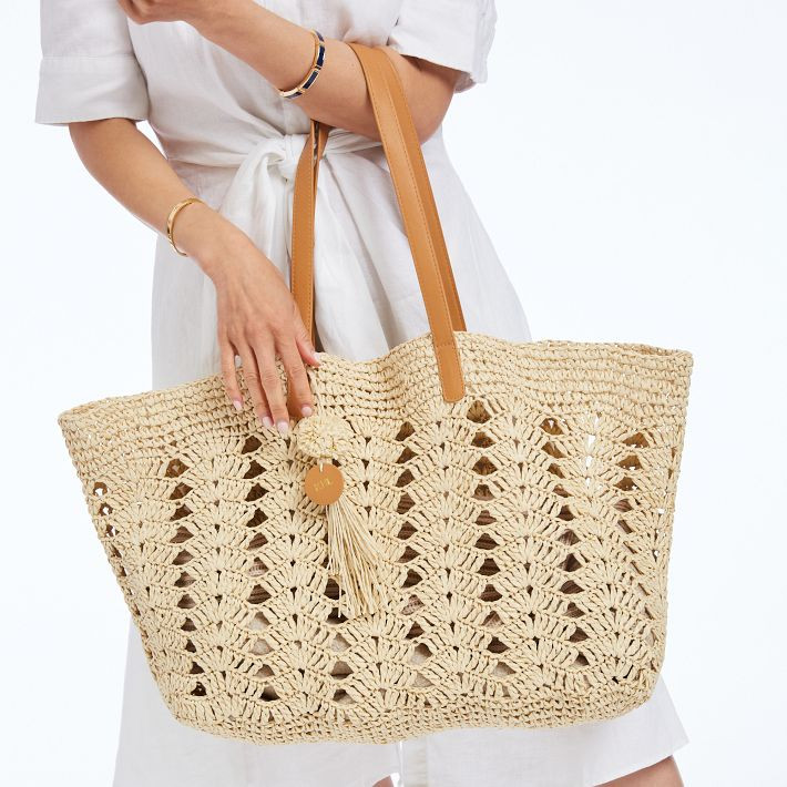 Crochet Straw Beach Tote | Mark and Graham