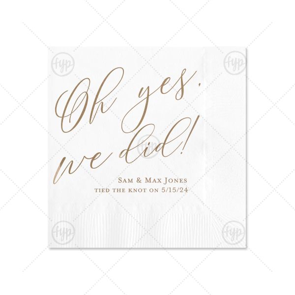 Oh Yes We Did Wedding Napkin | ForYourParty