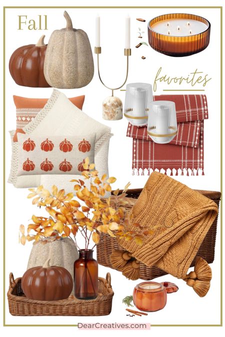 Are you ready for fall decorating? Favorite fall decorations and decor for the home. #falldecor #fallhomedcor fall throw pillows, fall throw blankets, fall candles, candle stick holders, glass lanterns, pumpkins & … #Targetfinds #Targetstyle 

#LTKhome #LTKSeasonal