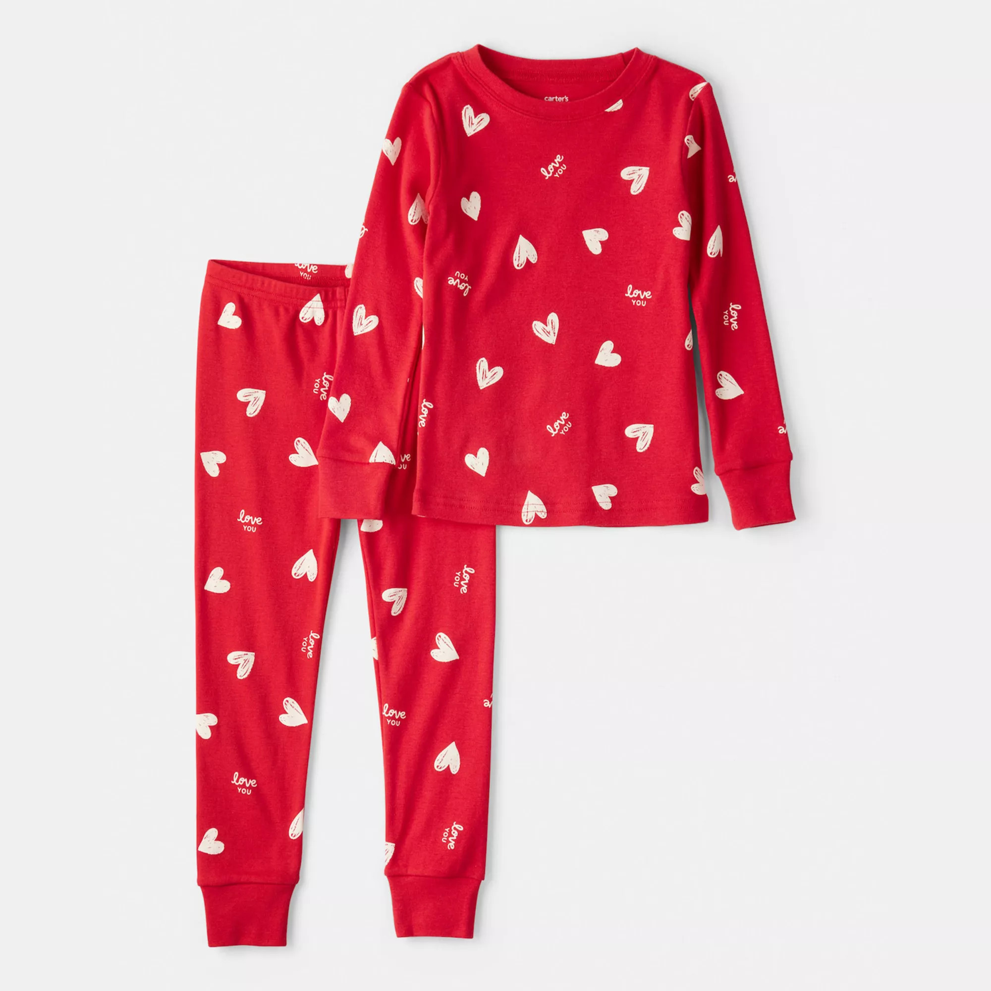Toddler Girl Carter's 2-pc. Valentine's Day Heart Pajama Top & Pajama Bottoms Set | Kohl's