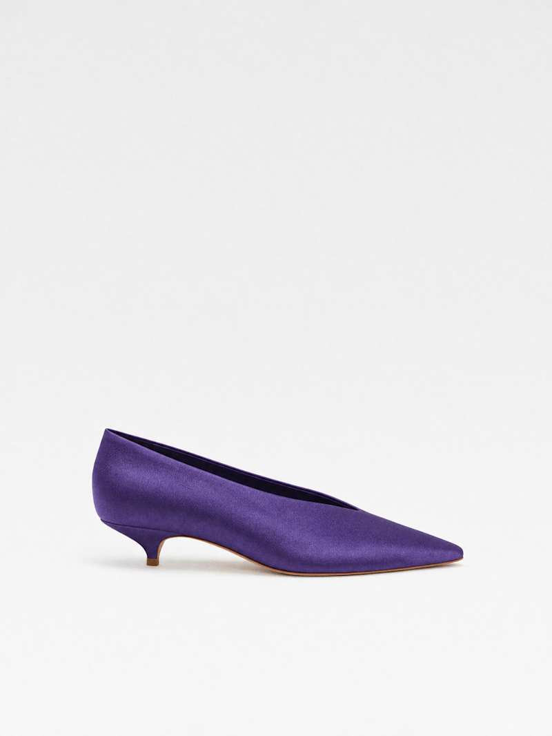 Reformation Calista Kitten Heel Pump Yellow 9 | Reformation (Global)