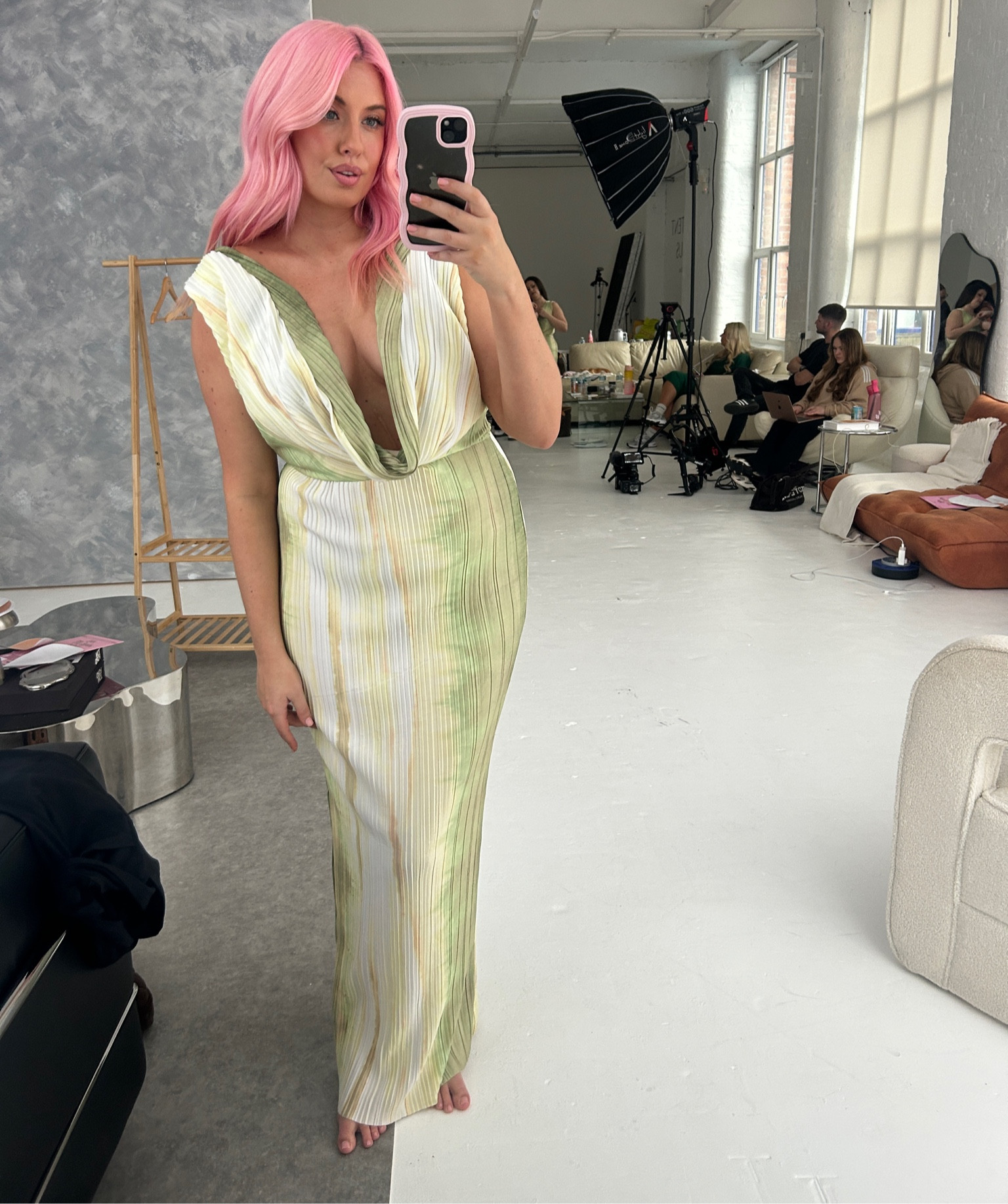knee length dresses for ladies Women's Silk Dress | Tie-Dye Wrap Slip Maxi Dress | Anna Kosturova main image 0