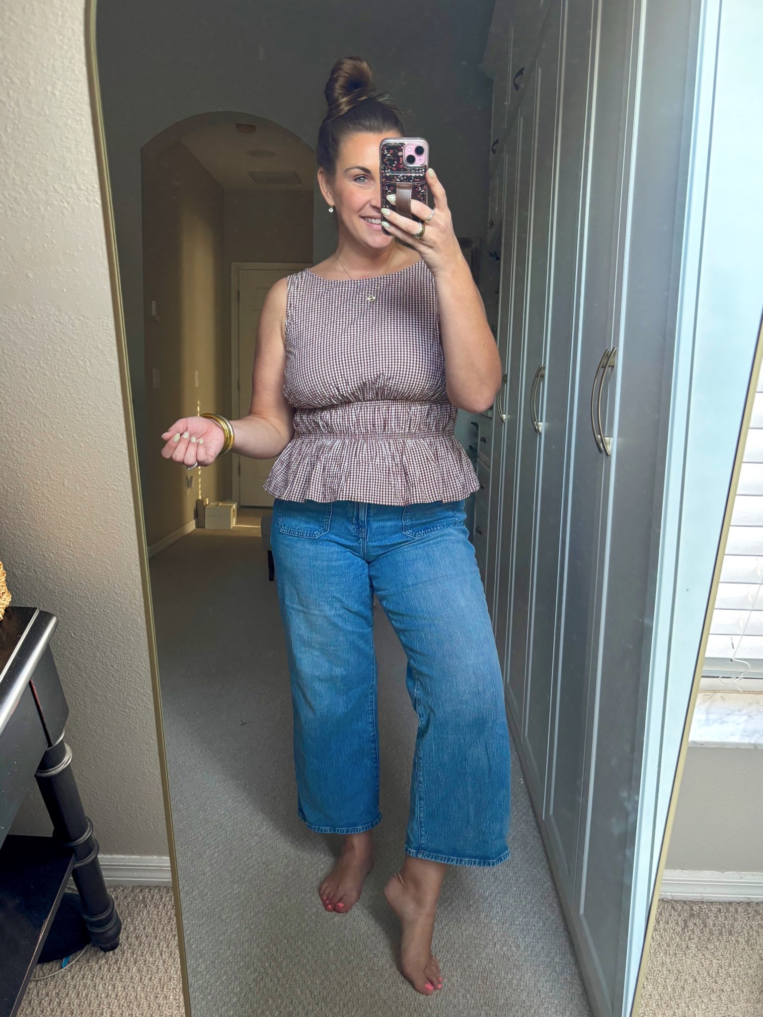 Gingham spring peplum top- comfy & cute! @target 

TTS- medium 
Jeans- 8/29 

#LTKootd #LTKgrwm #LTKMidsize