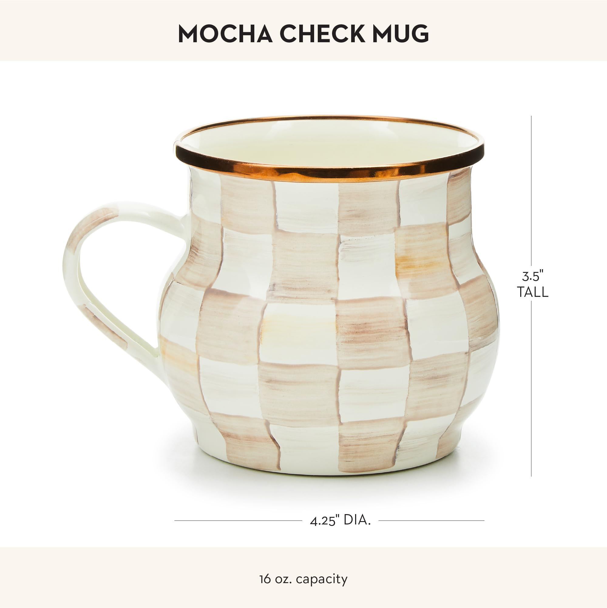 MACKENZIE-CHILDS Enamel Mug, Cute Enamelware Coffee and Tea Mug, Unique Drinkware, 16 Ounces, Bro... | Amazon (US)