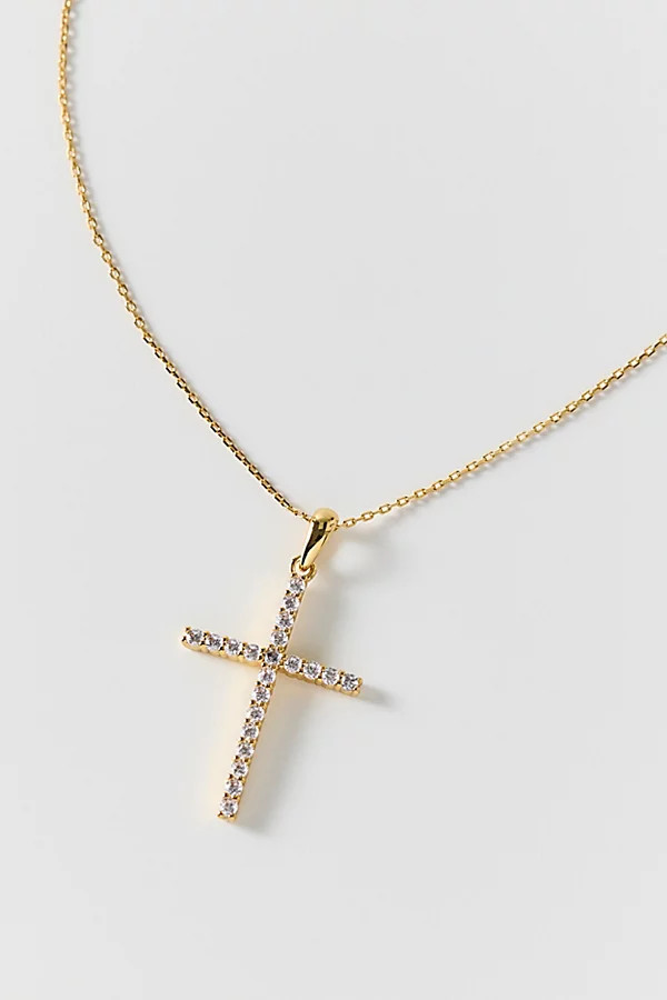 Electric Picks Dove Cross Necklace in Gold, Women's at Urban Outfitters | Urban Outfitters (US and RoW)