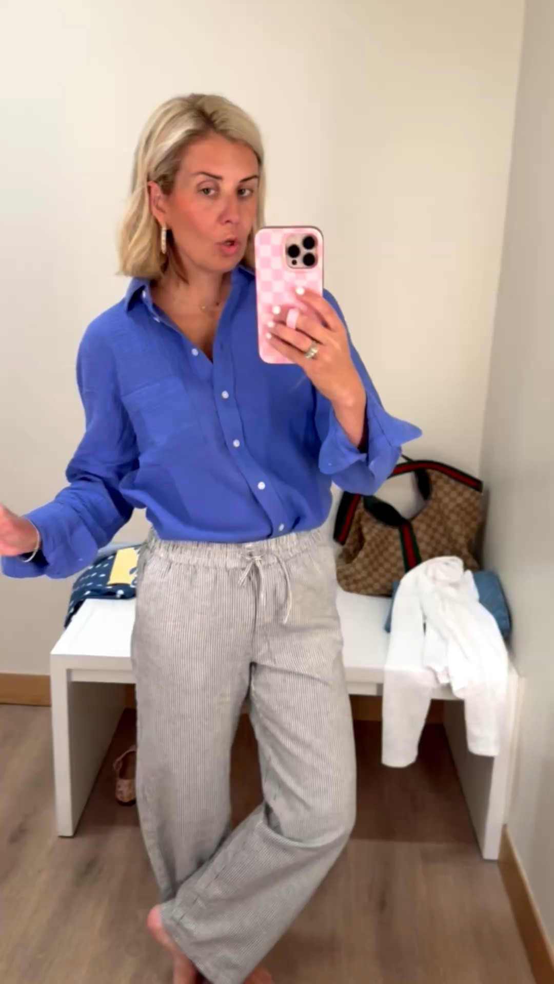 This duo is a yes! Pop the collar on this gauze shirt for a classic look. I’m in a small here but may get an xs. These would also be great coverups and the linen pants are a definite yes…in a size 2. 

#LTKSaleAlert #LTKOver40 #LTKSeasonal