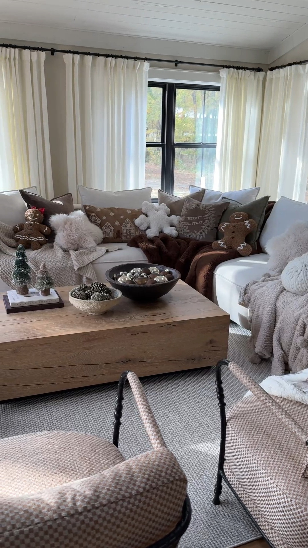 It’s tiiiiiiimmmmeee 💃🏻 This is our first layer of living room decor. I typically start off by switching out the fall pillows/throws for cozy winter decor and add touches of holiday before decking the full space out with real greenery once it’s available in stores! I also don’t decorate the tree first thing either…who remembers when my ‘bare’ tree was all over the internet a few years ago as a trend when in reality I just didn’t decorate it yet? LOL 

I wish I could link the adorable bears from Petittis that I got last year (local to northern OH), but no luck online…UGH!! On the bright side, the prelit snowy version of my Christmas tree is 25% off today! I linked it on my LTK along with other trees that are on sale. The sale ends today so def check it out! 

I’ve been collecting winter pillows over the last couple years and I am excited to introduce Ms. Spice to the mix! @potterybarn has the best festive shape pillows IMO and I just know I’ll be adding on to my pillow collection every year haha. I also looove my new Pottery Barn embellished pillows which are new this year. Linked that on my LTK as well! 

For throws, I have some from Target, Pottery Barn and Arhaus. I love to add different textures with different throws to make the couch feel extra cozy. I even  have a couple throws on top of each other and just love how layered it looks and feels!

Everything I’m able to link is on my LTK! So excited to be kicking off this season and adding Christmas cheer throughout my home :) 

#holidayhome #christmasdecor #christmas2023 

#LTKhome #LTKHoliday #LTKSeasonal