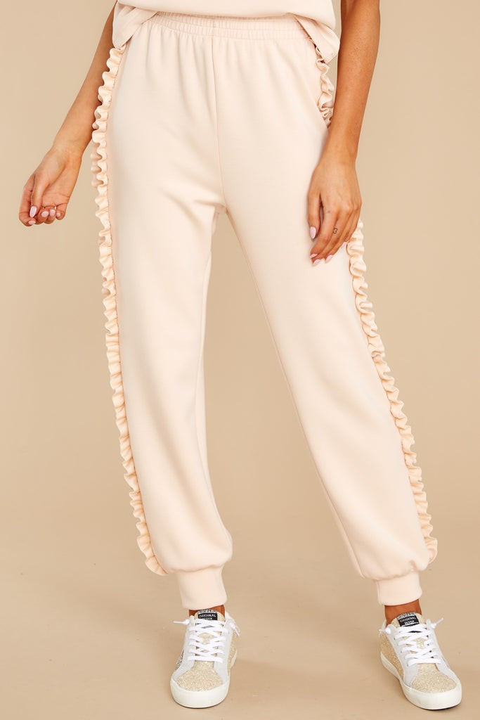 Off The Clock Beige Joggers | Red Dress 