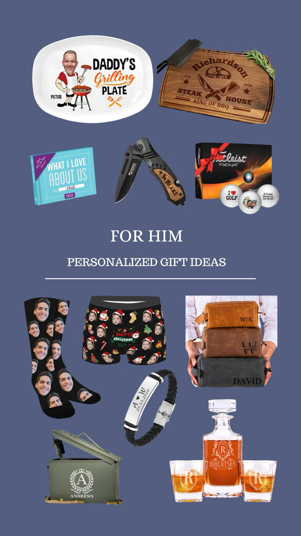 Here are some personalized gift ideas for him! From toiletry bags, custom golf balls, grilling accessories & more! 🤎🎁

#LTKMens #LTKGiftGuide #LTKHoliday