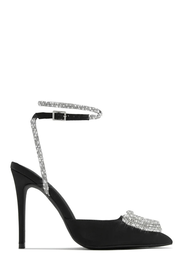 Miss Lola | All For Love White Heart Embellished High Heels | MISS LOLA
