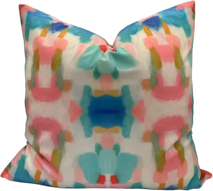 Abstract Watercolor Throw Pillow Cover - 20"x20" - 12"X20" - 14"x36" - Bright Multicolor Boho Dec... | Amazon (US)