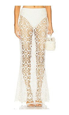 Norma Kamali Obie Long Skirt in Cream from Revolve.com | Revolve Clothing (Global)
