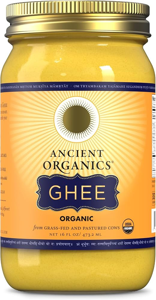 Ancient Organics Ghee, Organic Grass Fed Ghee Butter – Gluten Free Ghee, Clarified Butter, Vita... | Amazon (US)