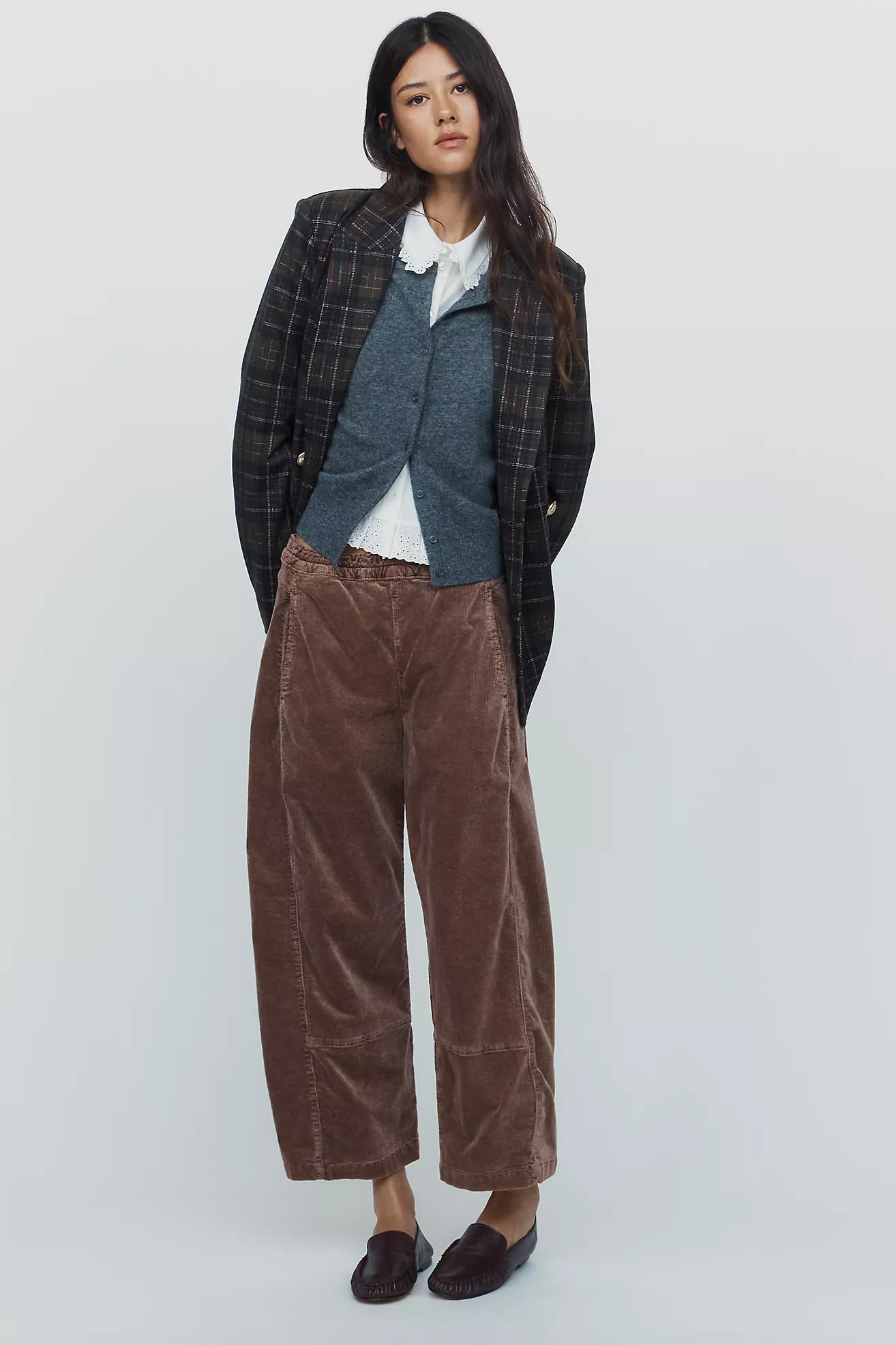 Pilcro Izzie Relaxed Corduroy Pull-On Barrel Pants | Anthropologie (US)