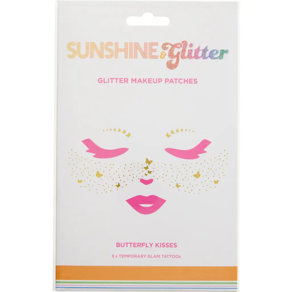 Sunshine & Glitter Kids' Butterfly Kisses Temporary Tattoos in Gold at Nordstrom | Nordstrom